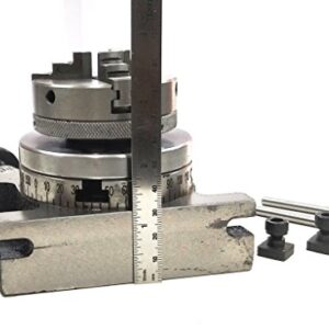 3"/ 80 MM SMALL MILLING ROTARY TABLE WITH 65 MM 3 JAW CHUCK & BACK PLATE + FIXING TNUTS BOLTS (WITH 65 MM 3 JAW SELF CENTERING)