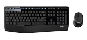 logitech mk345 wireless keyboard and optical mouse (920-006481) black, blue - (renewed)