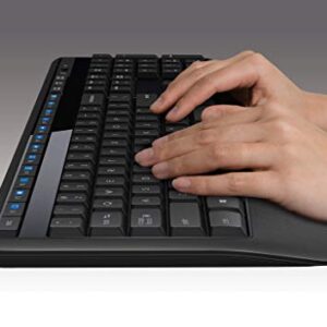 Logitech MK345 Wireless Keyboard and Optical Mouse (920-006481) Black, Blue - (Renewed)