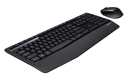 Logitech MK345 Wireless Keyboard and Optical Mouse (920-006481) Black, Blue - (Renewed)
