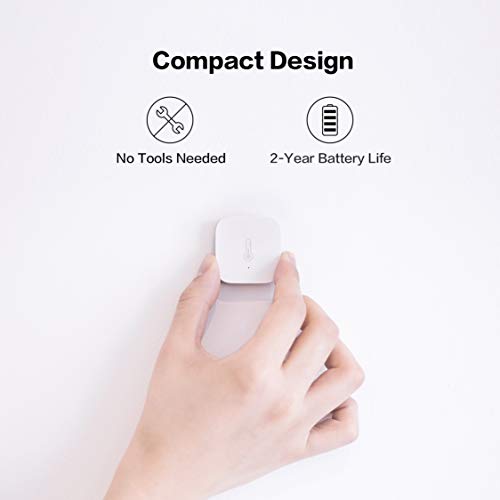 Aqara Temperature and Humidity Sensor, Requires AQARA HUB, Zigbee, for Remote Monitoring and Home Automation, Wireless Thermometer Hygrometer, Compatible with Apple HomeKit, Alexa, Works with IFTTT