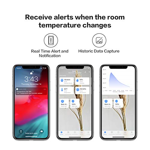 Aqara Temperature and Humidity Sensor, Requires AQARA HUB, Zigbee, for Remote Monitoring and Home Automation, Wireless Thermometer Hygrometer, Compatible with Apple HomeKit, Alexa, Works with IFTTT