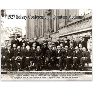 1927 solvay conference on quantum mechanics - 11x14 unframed art print - great gift under $15 for scientists