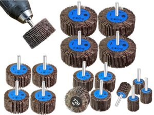 line10 tools 40pk flap sanding wheels kit fits drill and die grinder for wood and metal (16)