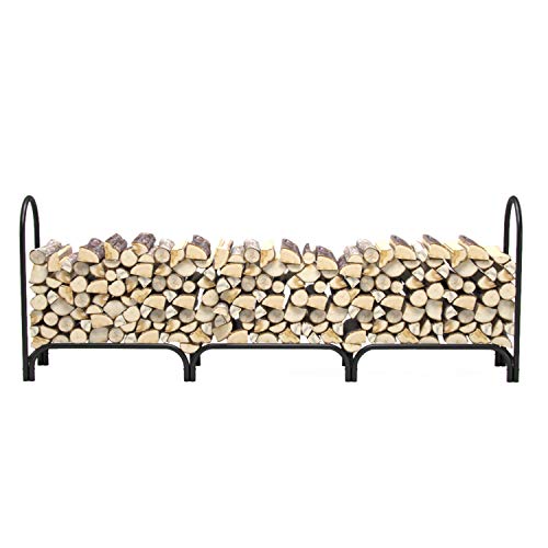 Regal Flame 8 ft Deluxe Heavy Duty Firewood Log Rack for Fireplaces and Fire Pits to Enjoy a Real Fire or Complement Vent-Free, Propane, Gas, Gas Inserts, Ethanol, Electric, Indoor Outdoor Fireplaces