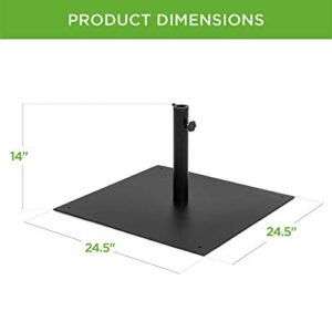 Best Choice Products 38.5lb Steel Umbrella Base, Square Weighted Patio Stand for Outdoor, Backyard, Market Umbrellas, Sun Shade w/Tightening Knob and Anchor Holes - Black