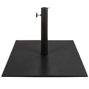 best choice products 38.5lb steel umbrella base, square weighted patio stand for outdoor, backyard, market umbrellas, sun shade w/tightening knob and anchor holes - black
