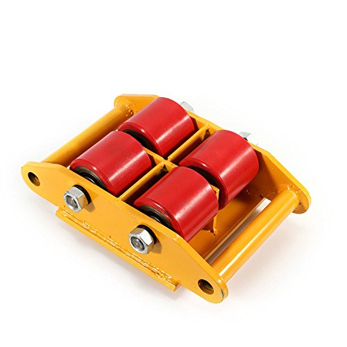 Industrial Machinery Mover 13200lb 6T Machinery Mover Roller Dolly with 360°Swivel Top Plate (13200LB Capacity) (Yellow)