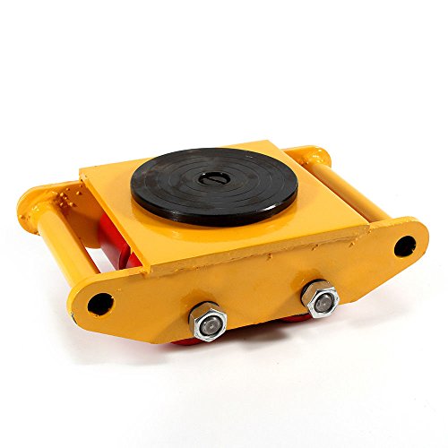 Industrial Machinery Mover 13200lb 6T Machinery Mover Roller Dolly with 360°Swivel Top Plate (13200LB Capacity) (Yellow)