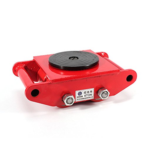 Industrial Machinery Mover 13200lb 6T Machinery Mover Roller Dolly with 360°Swivel Top Plate (13200LB Capacity) (Red)