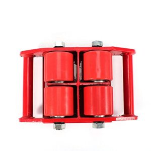 Industrial Machinery Mover 13200lb 6T Machinery Mover Roller Dolly with 360°Swivel Top Plate (13200LB Capacity) (Red)