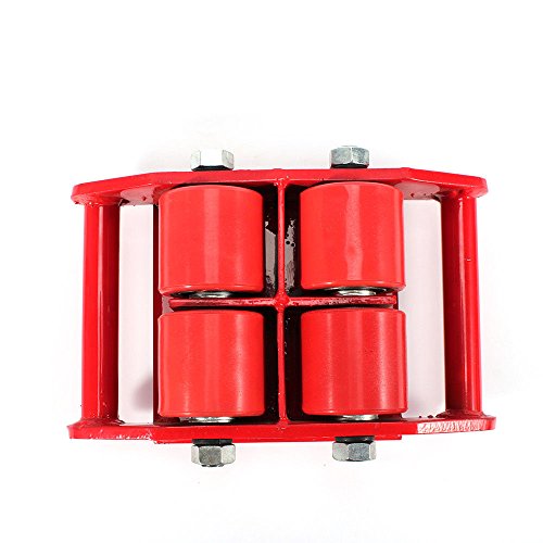 Industrial Machinery Mover 13200lb 6T Machinery Mover Roller Dolly with 360°Swivel Top Plate (13200LB Capacity) (Red)