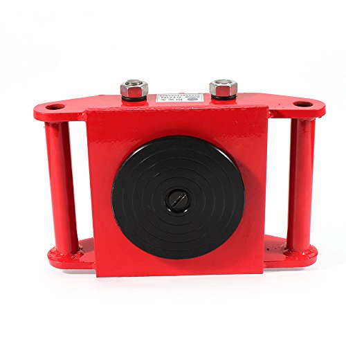 Industrial Machinery Mover 13200lb 6T Machinery Mover Roller Dolly with 360°Swivel Top Plate (13200LB Capacity) (Red)