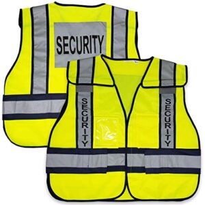 VIEWBRITE Reflective (Class 2) Security Vest Lime Green - 5 Point Breakaway High Visibility Yellow Safety Vest