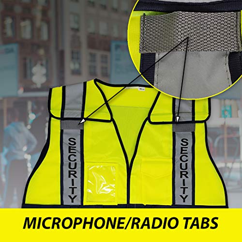 VIEWBRITE Reflective (Class 2) Security Vest Lime Green - 5 Point Breakaway High Visibility Yellow Safety Vest