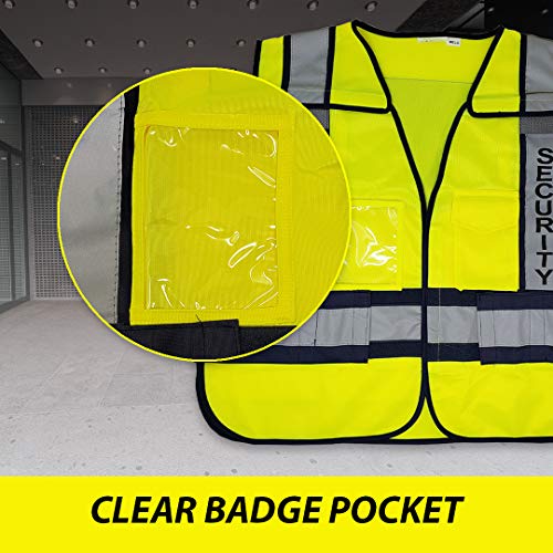 VIEWBRITE Reflective (Class 2) Security Vest Lime Green - 5 Point Breakaway High Visibility Yellow Safety Vest