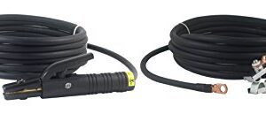 200 Amp Welding Leads Assembly Set - Terminal Lug Connector - #2 AWG Cable (25 FEET Each Lead)