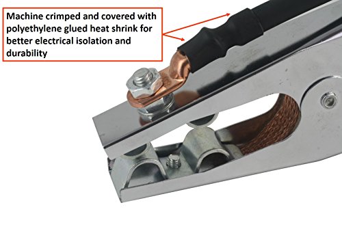 200 Amp Welding Leads Assembly Set - Terminal Lug Connector - #2 AWG Cable (25 FEET Each Lead)