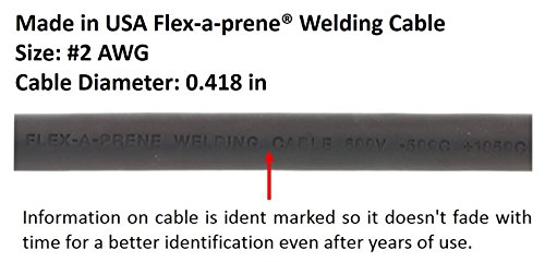 200 Amp Welding Leads Assembly Set - Terminal Lug Connector - #2 AWG Cable (25 FEET Each Lead)