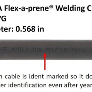 500 Amp Welding Electrode Holder Lead Assembly - Dinse 70-95 Connector - 2/0 AWG Cable (15 FEET)