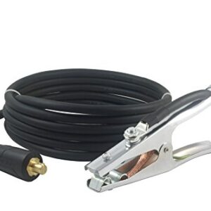 350 Amp Welding Ground Clamp Lead Assembly - Dinse 35-70 Connector - 1/0 AWG cable (25 FEET)