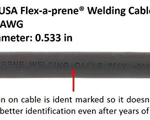 350 Amp Welding Ground Clamp Lead Assembly - Dinse 35-70 Connector - 1/0 AWG cable (25 FEET)