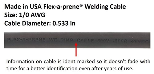 350 Amp Welding Ground Clamp Lead Assembly - Dinse 35-70 Connector - 1/0 AWG cable (25 FEET)