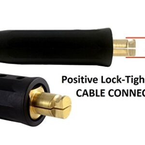 300 Amp Welding Leads Assembly Set - LC40 Connector - #1 AWG Cable (15 FEET Each Lead)