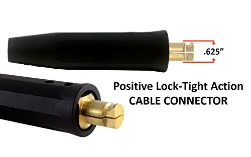 300 Amp Welding Leads Assembly Set - LC40 Connector - #1 AWG Cable (15 FEET Each Lead)