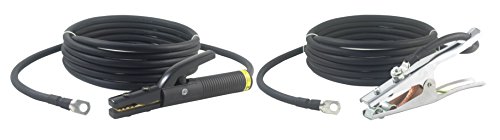 350 Amp Welding Leads Assembly Set - Terminal Lug Connector - 1/0 AWG Cable (25 FEET Each Lead)