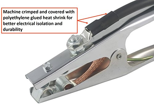 350 Amp Welding Leads Assembly Set - Terminal Lug Connector - 1/0 AWG Cable (25 FEET Each Lead)