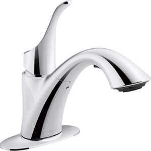 KOHLER K-22035-CP Simplice Laundry Sink Faucet, Single Handle, Pull Down Faucet , 2-function Spray Head, 3-hole Install, Utility Sink Faucet in Polished Chome