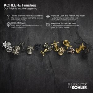 KOHLER K-22035-CP Simplice Laundry Sink Faucet, Single Handle, Pull Down Faucet , 2-function Spray Head, 3-hole Install, Utility Sink Faucet in Polished Chome
