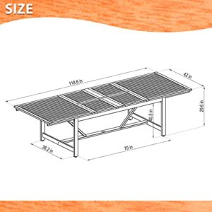 Brampton 9 Piece Outdoor Eucalyptus Extendable Dining Set | Perfect for Patio | with Teak Finish