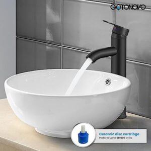 Bathroom Vessel Sink Faucet Single Handle Matte Black Lavatory Vanity Mixer Tap Single Hole Morden Tall Bathroom Faucet