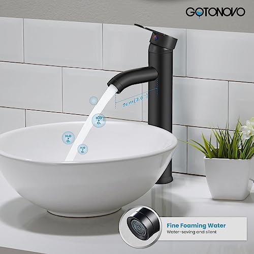 Bathroom Vessel Sink Faucet Single Handle Matte Black Lavatory Vanity Mixer Tap Single Hole Morden Tall Bathroom Faucet