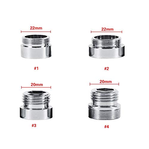 (Pack of 5) 22mm 24mm G1/2 Kitchen Copper Water Purifier Faucet Aerator Adapter Accessories 4 Sizes(24mmto15mm)