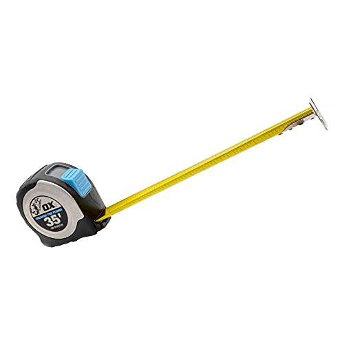 OX TOOLS Pro Stainless Steel 35-Foot Tape Measure with Magnetic Hook | Heavy Duty Case & Easily Visible Measure Marks
