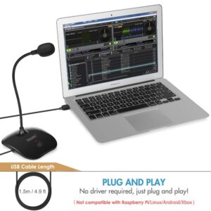 TKGOU USB Microphone for PC, Computer Microphone, PC Microphone with Mute Button & LED Indicator, Laptop Desktop Condenser Mic, Great for Podcast, Gaming, Streaming, Recording - Windows & Mac