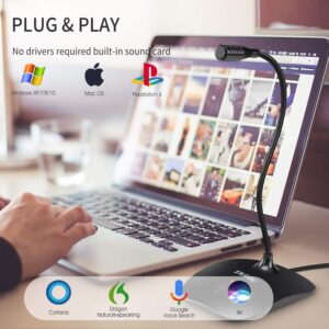 TKGOU USB Microphone for PC, Computer Microphone, PC Microphone with Mute Button & LED Indicator, Laptop Desktop Condenser Mic, Great for Podcast, Gaming, Streaming, Recording - Windows & Mac