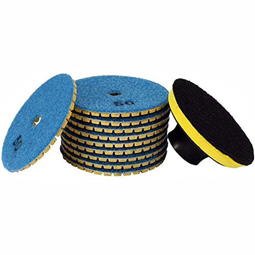 Luomorgo 4 inch Grit 50 Diamond Wet Dry Polishing Sanding Grinding Pads (10+1) pcs