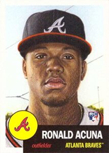 2018 topps living set baseball #19 ronald acuna jr. rookie card atlanta braves