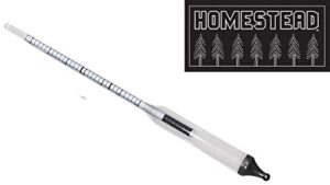 maple syrup hydrometer - measure sugar and moisture content (density) of boiled sap - baume and brix scale - calibrated to create pure maple syrup