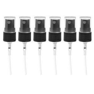 Black Misting Spray Top for 5, 10, and 15 ml Amber Glass Vials (Pack of 6)