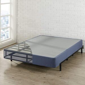 mellow 9 inch high profile box spring, heavy duty steel with fabric-cover, easy assembly, navy, queen
