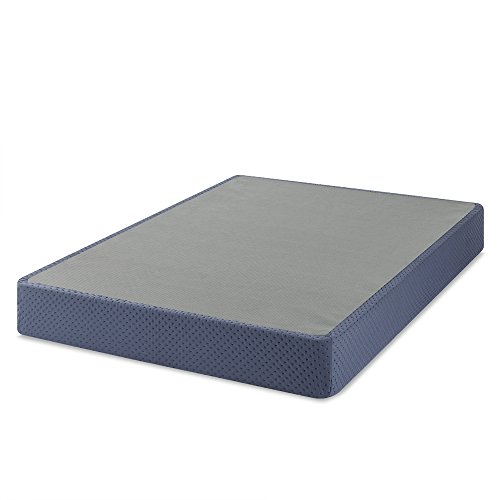 Mellow 9 Inch High Profile Box Spring, Heavy Duty Steel with Fabric-Cover, Easy Assembly, Navy, Queen