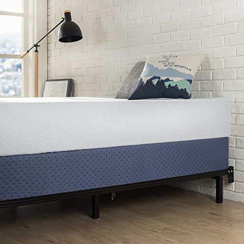 Mellow 9 Inch High Profile Box Spring, Heavy Duty Steel with Fabric-Cover, Easy Assembly, Navy, Queen