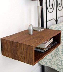 floating nightstand in solid walnut