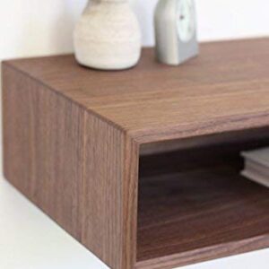 Floating Nightstand in Solid Walnut