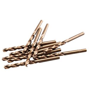 1/4" M35 Cobalt HSS Jobber Length Twist Drill Bit with Straight Shank,Heavy Duty, Pack of 10 PCS, Drilling for Cast Iron, Heat-Treated Steel, Stainless Steel and Other Hard Materials